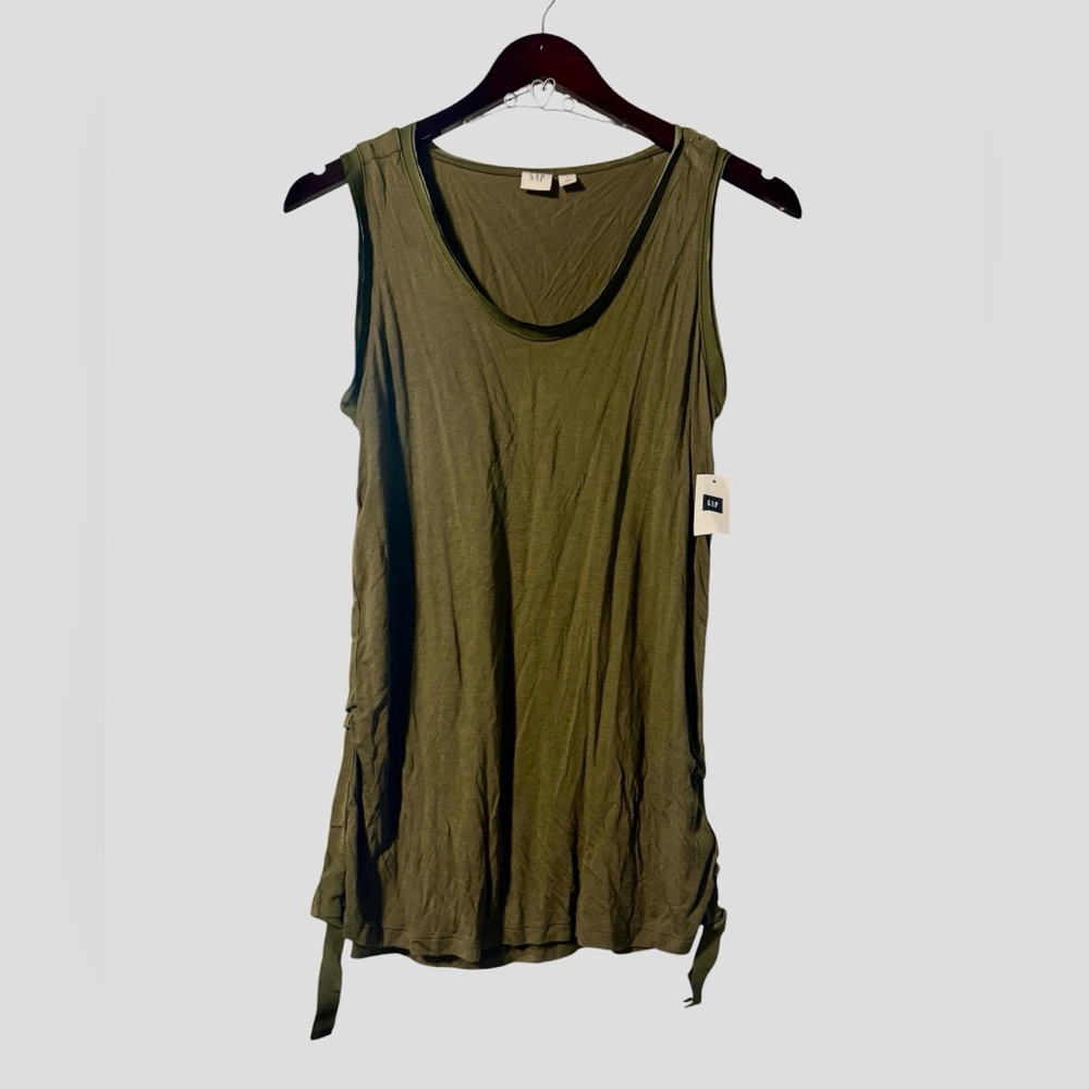 GAP Army Green Side Tie Tank Top Women’s size Small NWT